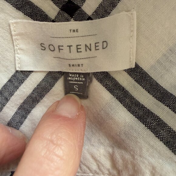 LOFT The Softened off white long sleeve collared button down tunic shirt small - Picture 9 of 10